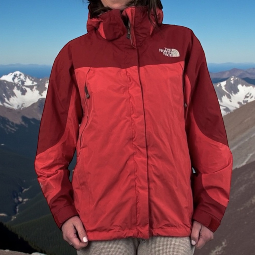 The North Face HyVent All Weather Jacket Burgundy Red Orange
